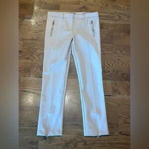 Uterque. Beige Straight Leg Slim Pant. Size Small.